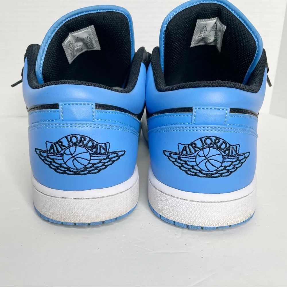 Nike Air Jordan 1 Low Shoes Black University Blue 553558-041 Men's Size 14